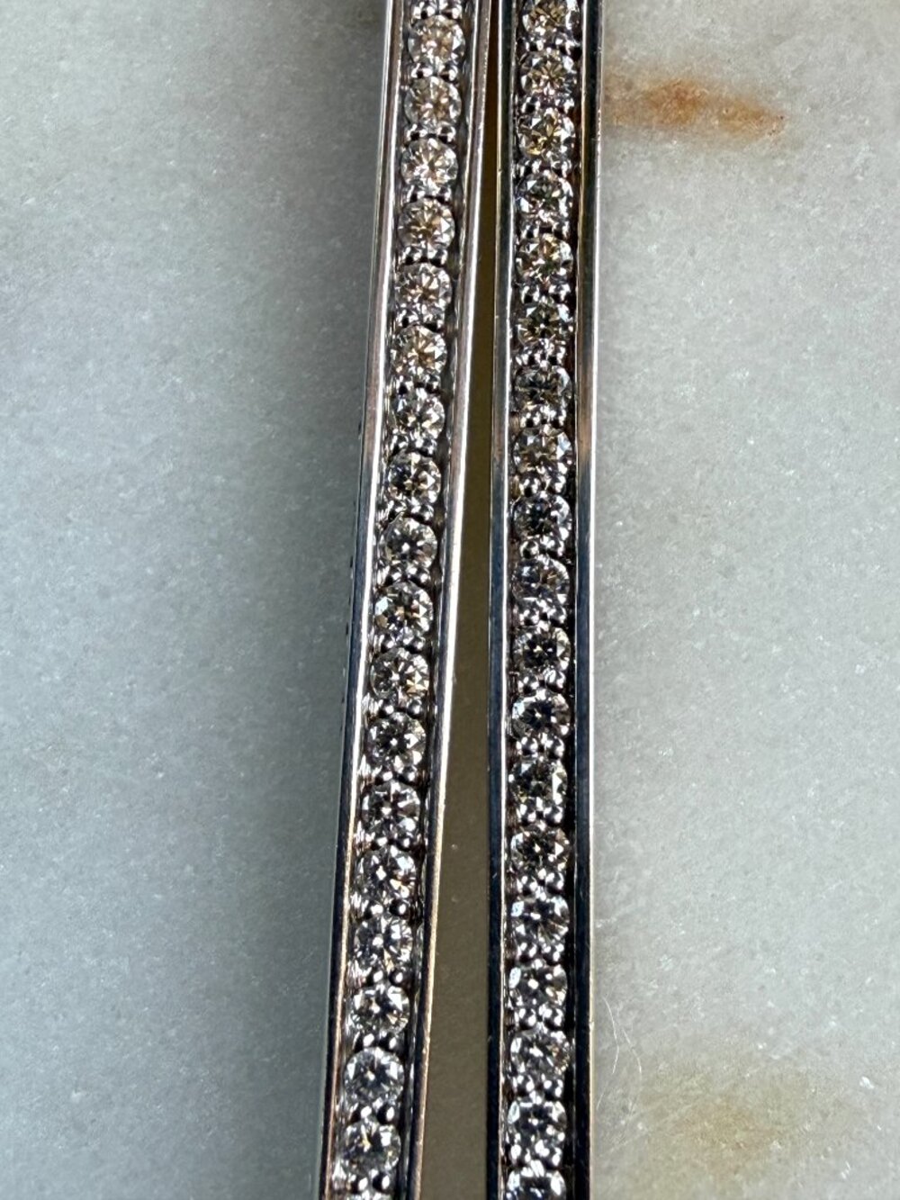 LAGOS Caviar Linear Diamond Drop Earrings 2-Inch Length Sterling Silver - Picture 7 of 11